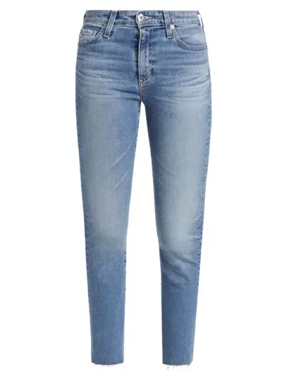 Ag Mari Raw Hem High Waist Crop Straight Leg Jeans In Twenty Years Trifecta