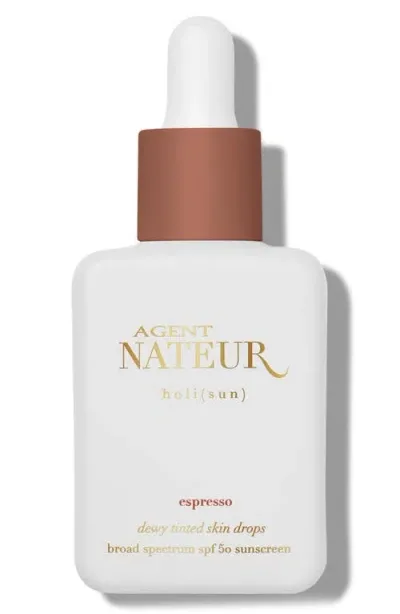 Agent Nateur Holi(sun) Dewy Tinted Skin Drops Spf 50 In Espresso