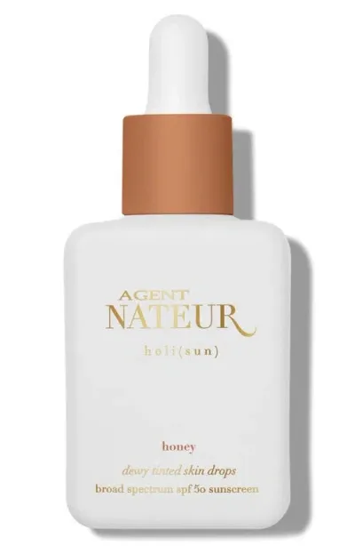 Agent Nateur Holi(sun) Dewy Tinted Skin Drops Spf 50 In Honey