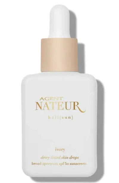 Agent Nateur Holi(sun) Dewy Tinted Skin Drops Spf 50 In Ivory