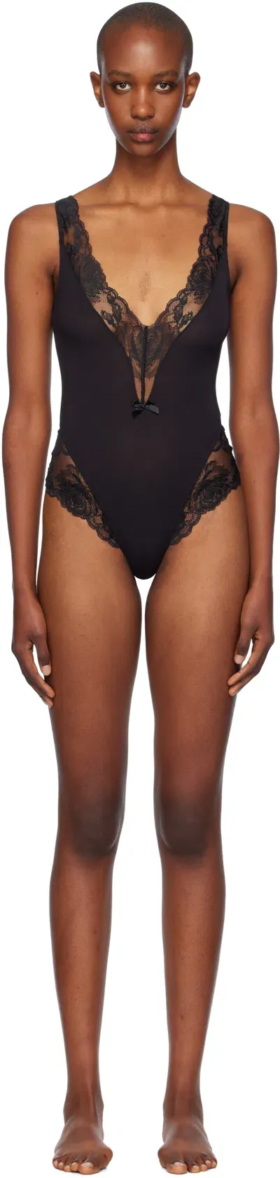 Agent Provocateur Black Casia Bodysuit In 001001 Black