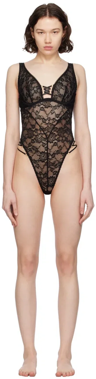 Agent Provocateur Black Eydie Bodysuit In 001000 Black