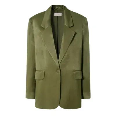 Aggi Blazer Bellamy Satin Olive Branch In Green