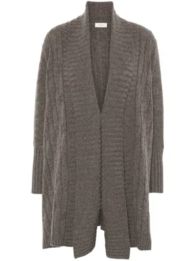 Agnona Cashmere Cardigan In Brown