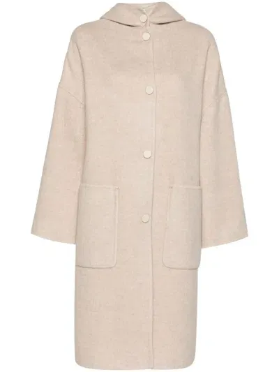 Agnona Cashmere Coat In Neutrals