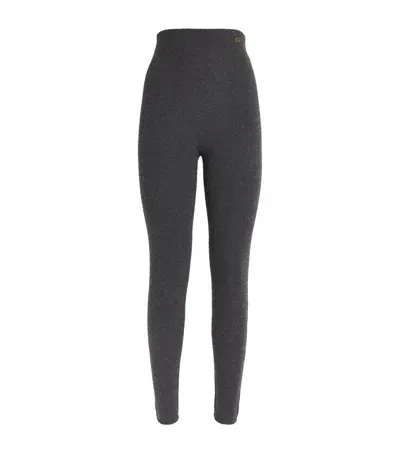 Agnona Cashmere Jersey Leggings In Grey