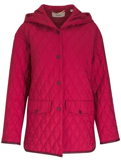 Agnona Diamond-quilted Jacket In Red