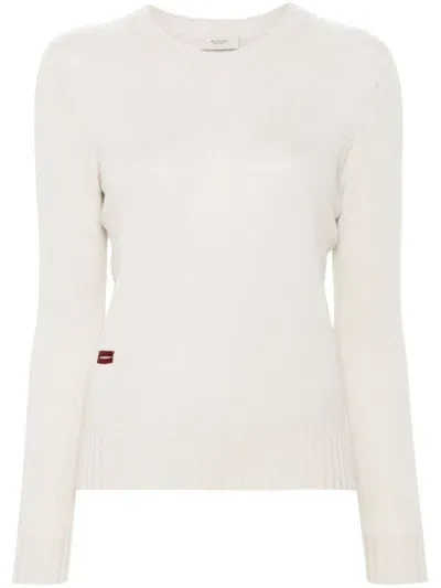 Agnona Logo-plaque Cashmere Jumper In Neutrals