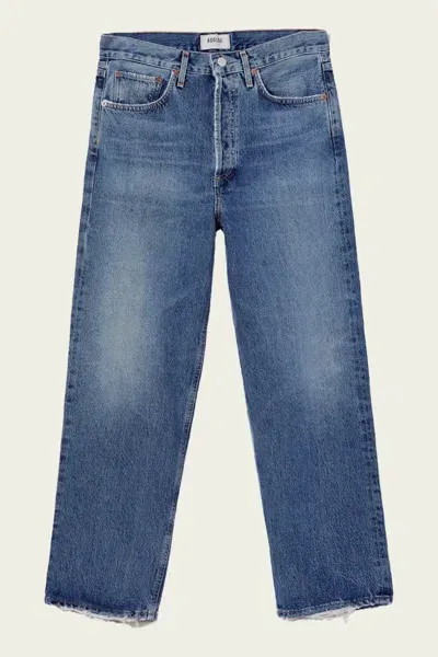 Agolde 90's Crop Mid Rise Straight Jean In Control In Blue