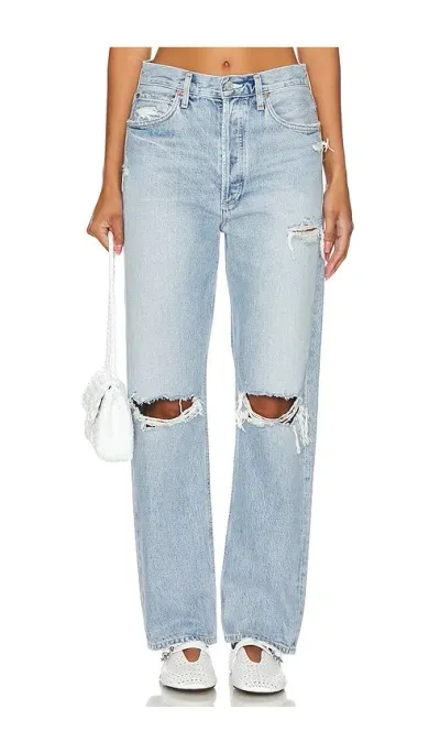 Agolde 90's Rigid High-rise Straight-leg Jeans In Blue