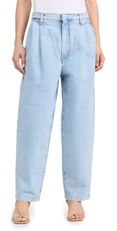 Agolde Becker Barrel-leg Regular-fit High-rise Denim Jeans In Rotate Clean Indigo Light