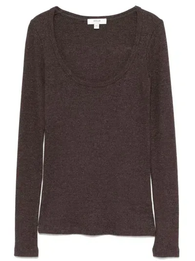 Agolde Corey Scoop-neck T-shirt In Brown