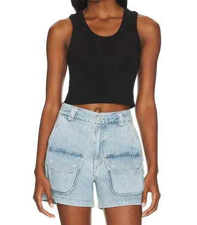 Agolde Poppy Cropped Tank In Black