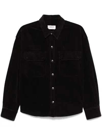 Agolde Gwen Slice Shirt In Black