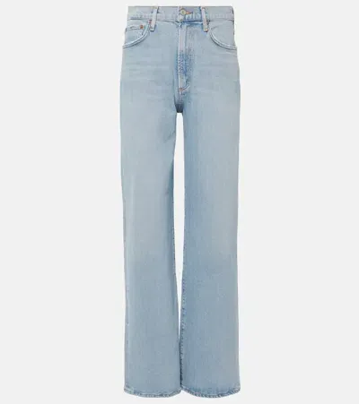 Agolde Harper Mid-rise Straight Jeans In Blue