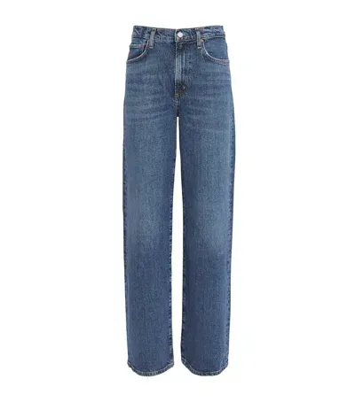 Agolde Harper Mid-rise Straight Jeans In Blue