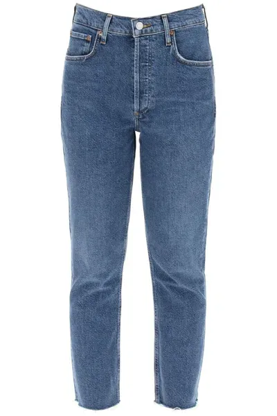 Agolde High-waisted Straight Cropped Jeans In The In Blue