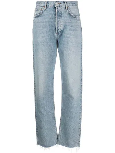 Agolde High-rise Straight-leg Jeans In Blue