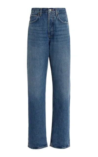 Agolde Kelly Rigid Low-rise Straight-leg Jeans In Blue