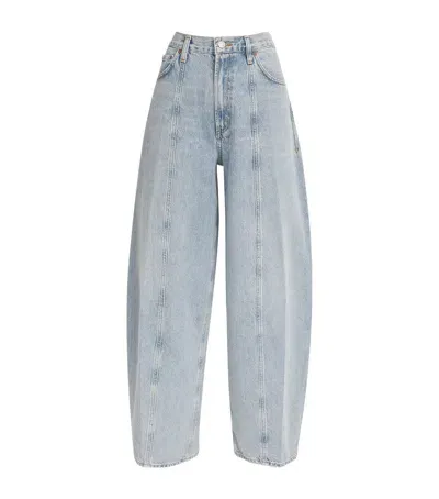 Agolde Kristen Barrel-leg Jeans In Blue