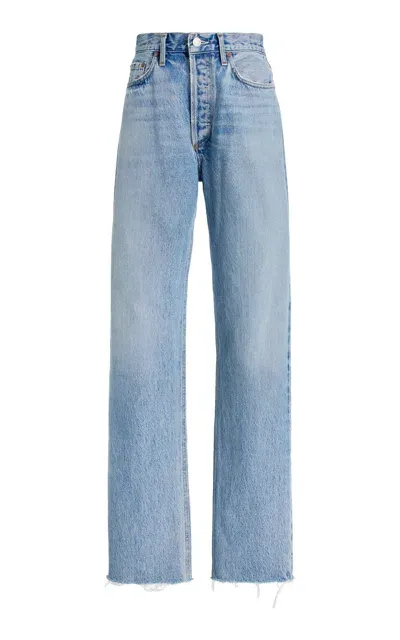 Agolde Lana Rigid Mid-rise Straight-leg Jeans In Light Wash