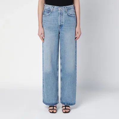 Agolde Light Blue Straight Boyfriend Jeans In Denim