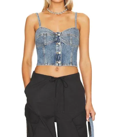 Agolde Lola Denim Top In Blue