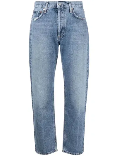 Agolde Cropped Straight-leg Jeans In Blue