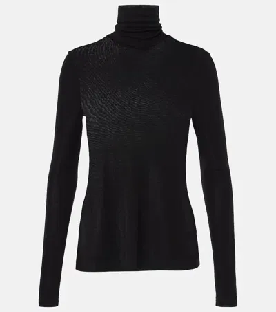 Agolde Pascale Jersey Turtleneck Top In Black