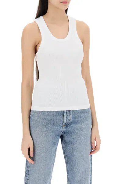 Agolde Poppy Ribbed Tank Top In White