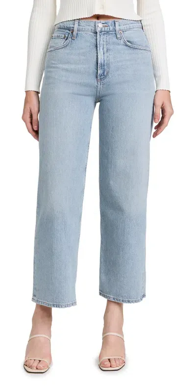 Agolde Ren: High Rise Wide Leg Jeans Groove In Multi