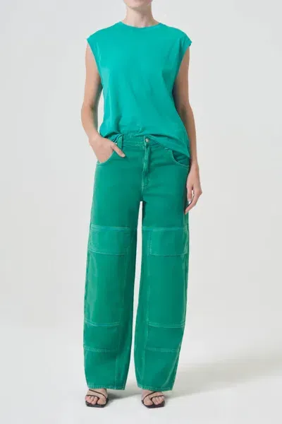 Agolde Tanis Utility Jean In Air Freshener In Green