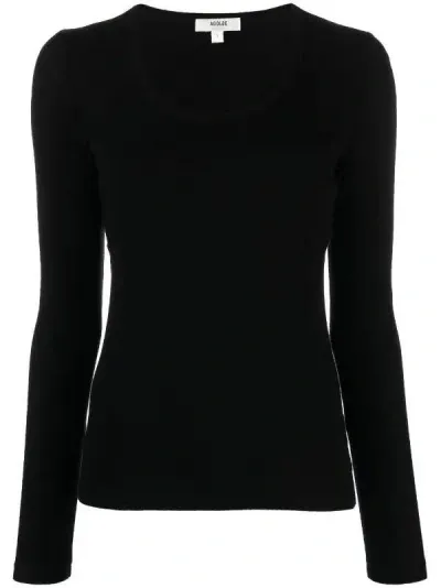 Agolde Scoop-neck Lyocell-blend Jumper In Blk