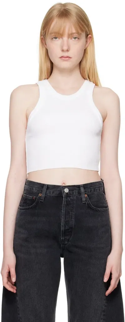 Agolde Cropped Bailey Tank In White