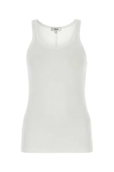 Agolde White Stretch Modal Blend Zane Tank Top In Wht