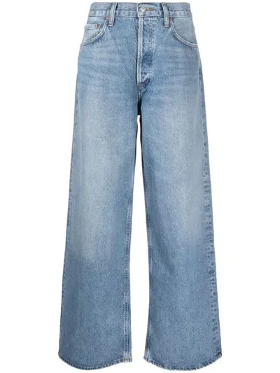 Agolde Low Slung Baggy Organic Cotton Jeans In Blue