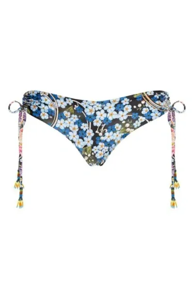 Agua Bendita Eda Dreamin' Reversible Bikini Bottoms In Blue Floral Multi