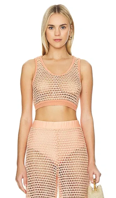 Agua Bendita X Revolve Brit Crop Top In Shan Peach