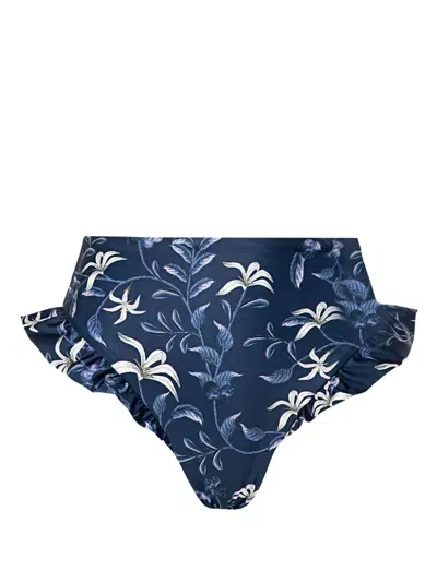 Agua By Agua Bendita Jengibre Café Bikini Bottoms In Navy Cafe