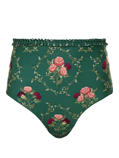 Agua By Agua Bendita Nopal Memoria Bikini Bottoms In Green Memoria