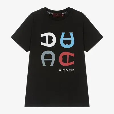 Aigner Babies'  Boys Black Cotton T-shirt