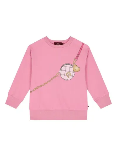 Aigner Graphic Logo-print Sweatshirt In Rosa