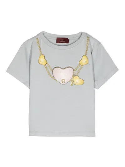 Aigner Kids' Graphic-printed T-shirt In Grey