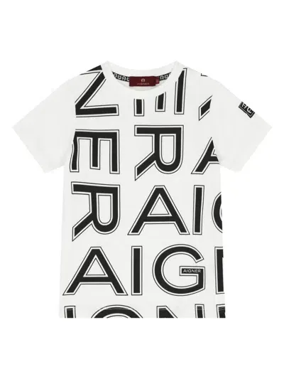 Aigner Logo-print Cotton T-shirt In Weiss