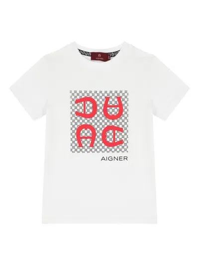 Aigner Logo-print Cotton T-shirt In Weiss