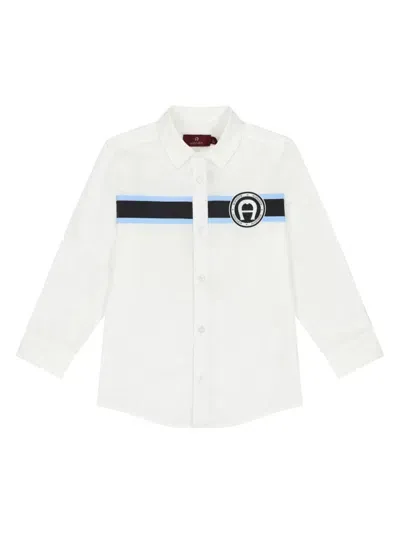 Aigner Kids' Logo-print Shirt In White