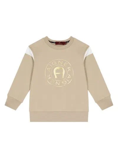 Aigner Kids' Logo-print Sweatshirt In Neutrals