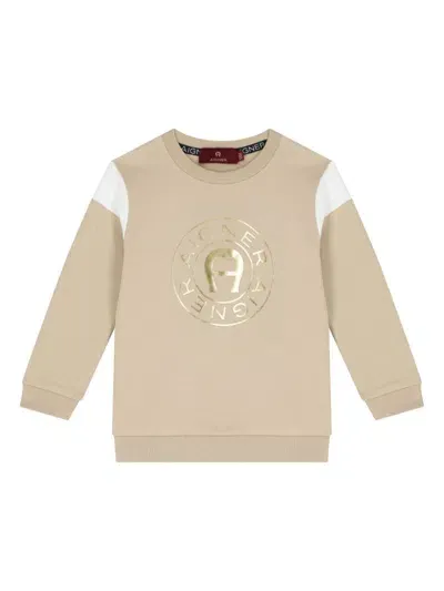 Aigner Babies' Logo-print Sweatshirt In Neutrals