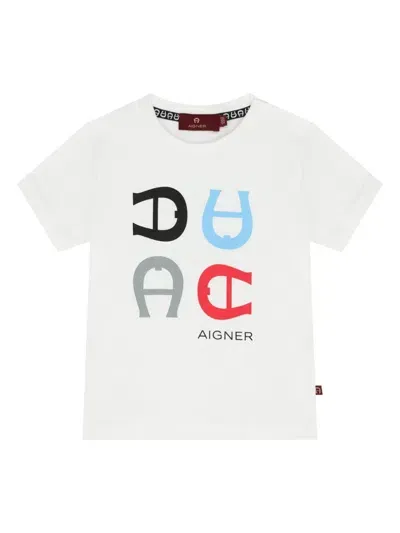 Aigner Babies' Logo-print T-shirt In White