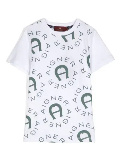 Aigner Kids' Logo-printed T-shirt In White